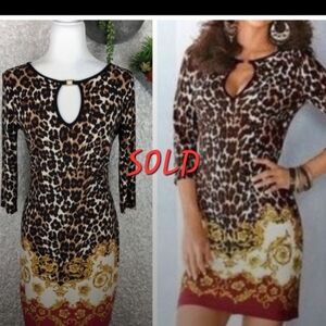 Boston Proper Regal Leopard Print Dress | S